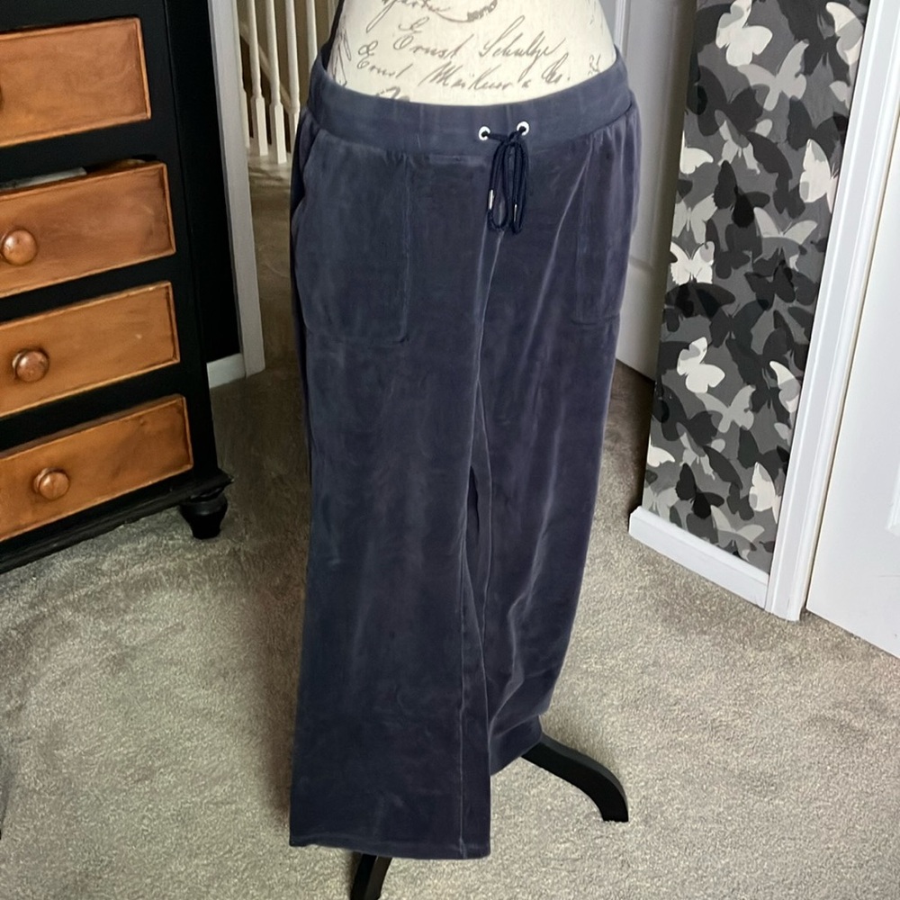 Juicy Couture Navy Velvet Track Pants